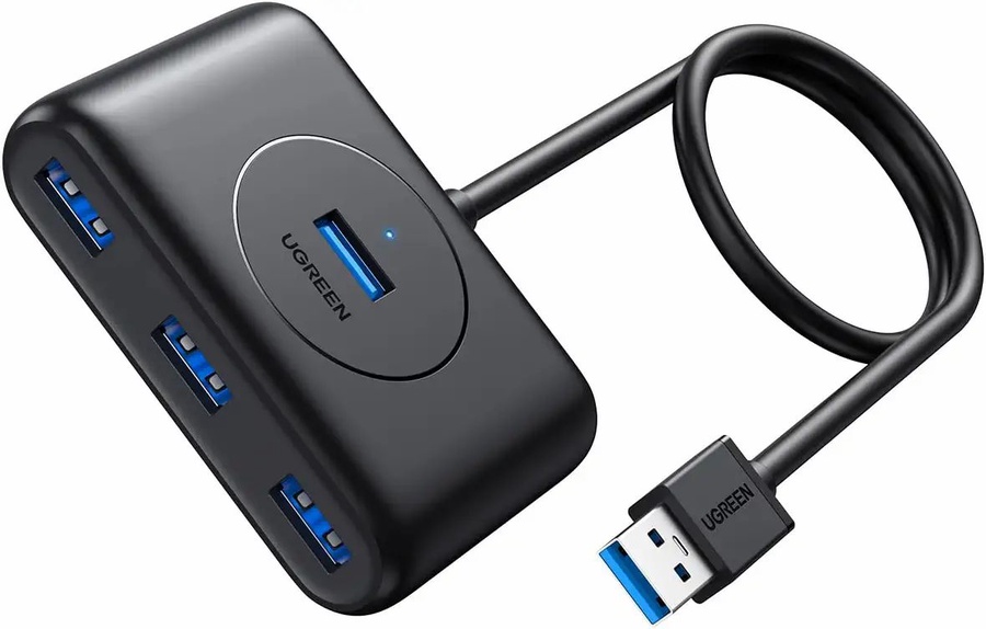 Хаб UGREEN USB 3.0 to 4 USB 3.0+ порт для питания Micro USB арт. CR113-20290 